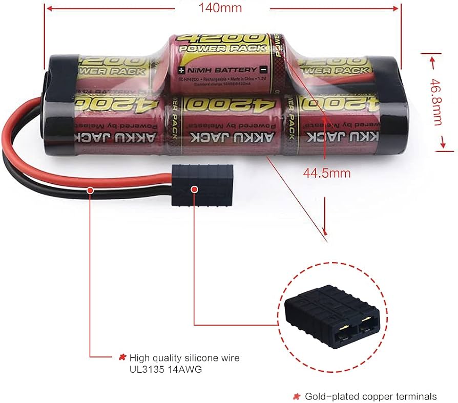 Melasta 8.4V 4200mAh 7-Cell Hump NiMH Battery Pack Compatible with